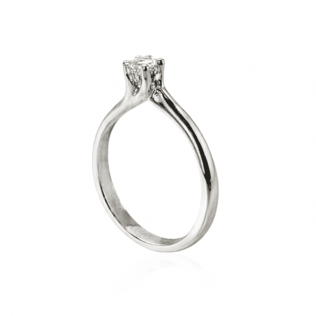 INGLESSIS COLLECTION Promise - Solitaire Ring White Gold Κ18 with Diamonds