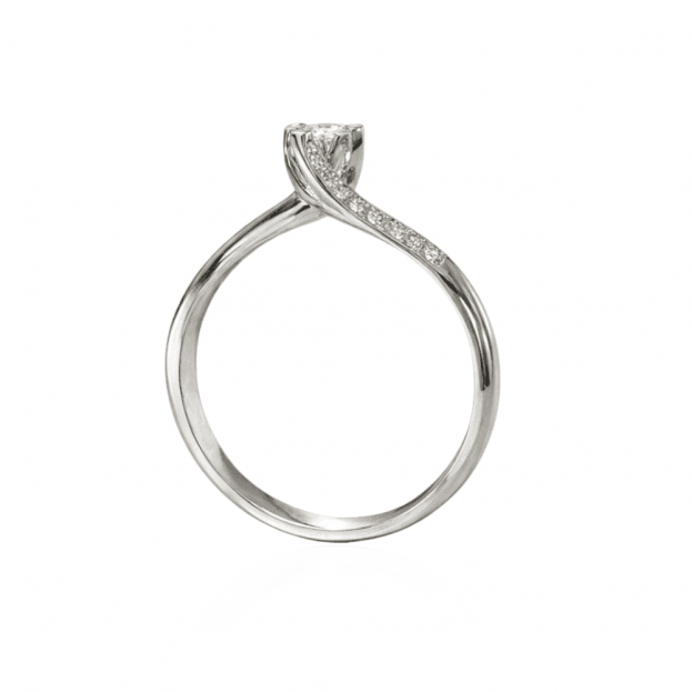 INGLESSIS COLLECTION Promise - Solitaire Ring White Gold Κ18 with Diamonds