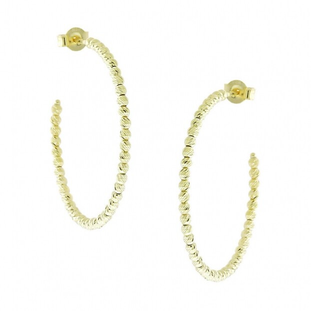 Inglessis Collection Deluxe Hoop Earrings Yellow Gold K14