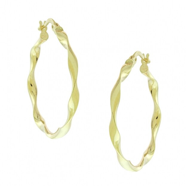 Inglessis Collection Deluxe golden Hoop Earrings K14 Yellow Gold