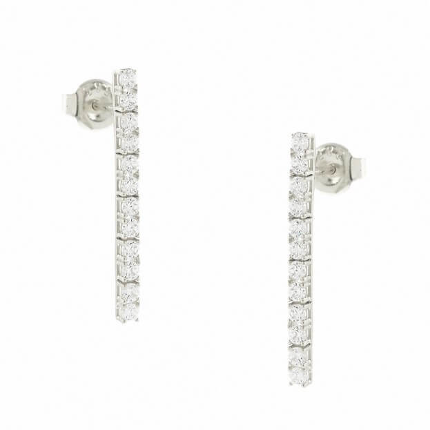 Inglessis Collection Earrings White Gold K14 with Zirconia