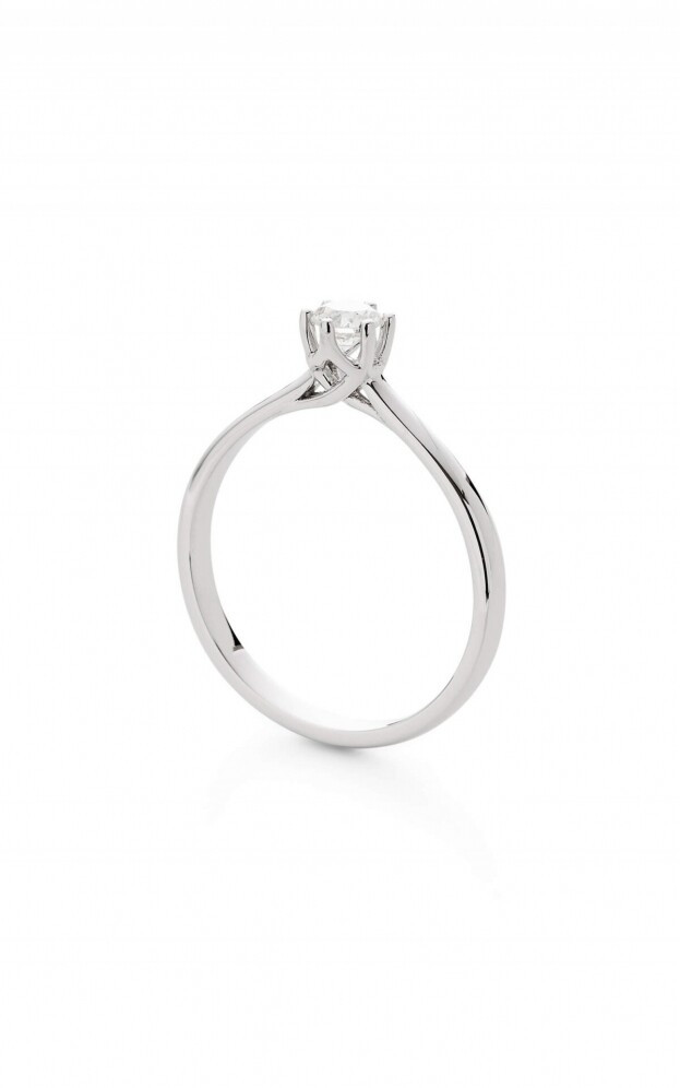 Inglessis Collection Solitaire Ring Promise Δαχτυλίδι Μονόπετρο Μπριγιάν Λευκός Χρυσός Κ18