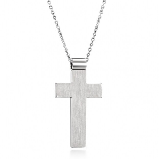 Inglessis Collection Tradition Gold Cross Necklace K18 White Gold