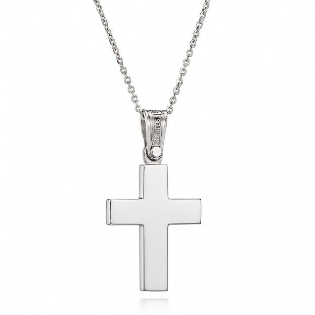 Inglessis Collection Tradition Gold Cross Necklace K18 White Gold