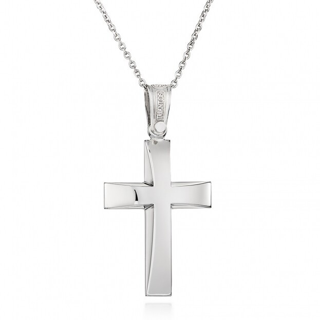 Inglessis Collection Tradition Gold Cross Necklace K18 White Gold