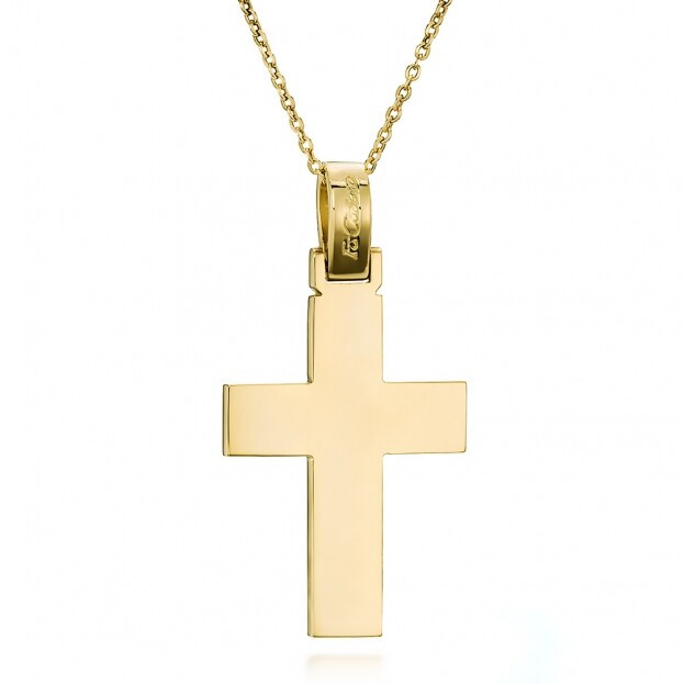 Inglessis Collection Tradition Gold Cross Necklace K18 Yellow Gold double faced