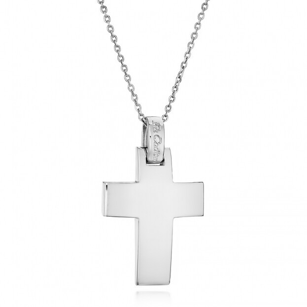 Inglessis Collection Tradition Gold Cross Necklace K18 White Gold