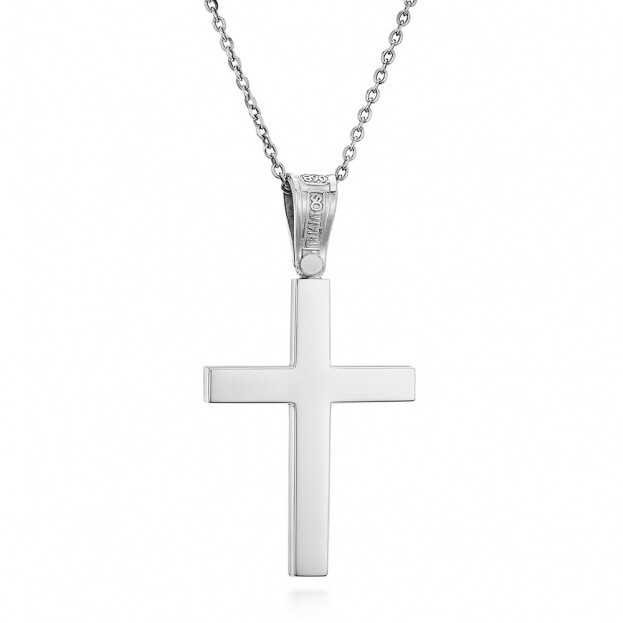 Inglessis Collection Tradition Gold Cross Necklace K18 White Gold