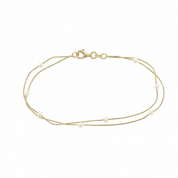 Inglessis Collection Inglessis 1890® Golden Bracelet K14 Yellow Gold with pearls