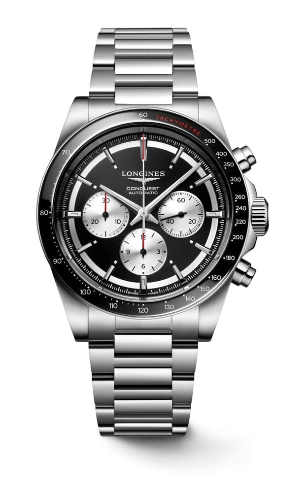LONGINES Conquest Automatic Chronograph 42MM ΜΑΥΡΟ ΚΑΝΤΡΑΝ