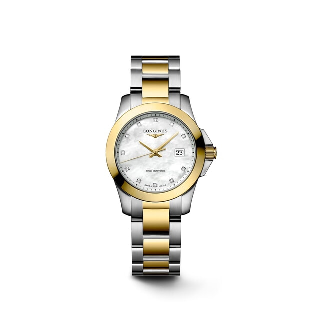 LONGINES Conquest Classic Quartz 29.5mm Λευκό Mother of Pearl Καντράν με Μπριγιάν