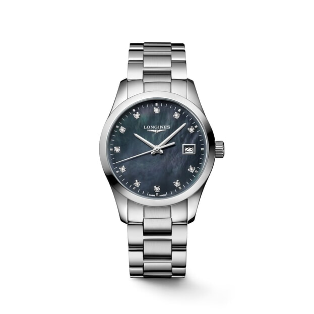LONGINES Conquest Classic Quartz 34mm Μαύρο Mother of Pearl Καντράν με Μπριγιάν