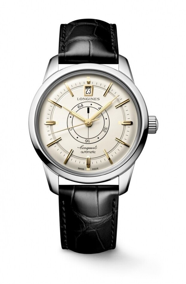 LONGINES CONQUEST HERITAGE CENTRAL POWER RESERVE 38mm σαμπανιζέ καντραν