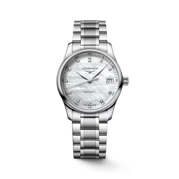 LONGINES MASTER COLLECTION 34mm Λευκό Mother-of-pearl Καντράν με Μπριγιάν