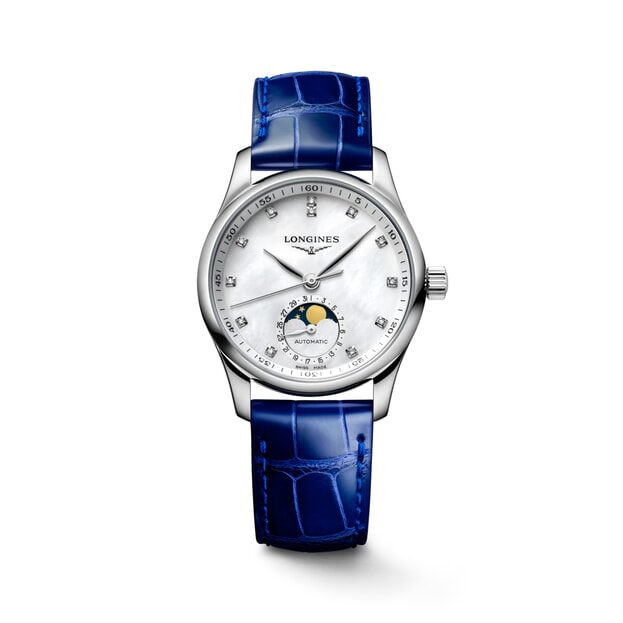 LONGINES MASTER COLLECTION 34mm Moonphase  Λευκό Mother-of-pearl Μπριγιάν