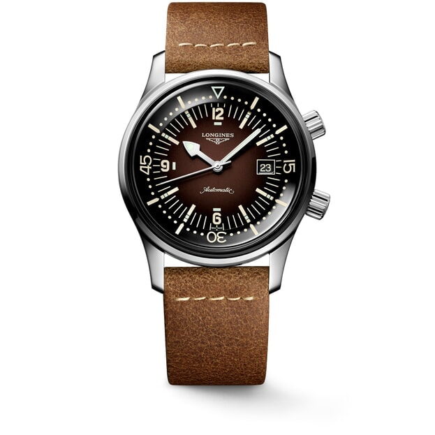 LONGINES THE LEGEND DIVER WATCH 42mm ΚΑΦΕ ΚΑΝΤΡΑΝ ΑΝΔΡΙΚΟ ΡΟΛΟΙ
