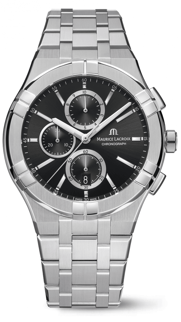 Maurice Lacroix AIKON QUARTZ CHRONOGRAPH 42MM μαυρο καντραν