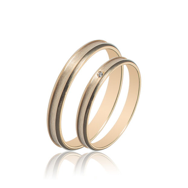 Maschio Femmina Wedding Bands K14 Yellow Gold