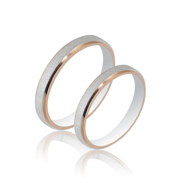 Maschio Femmina Wedding Bands K14 Rose & White Gold