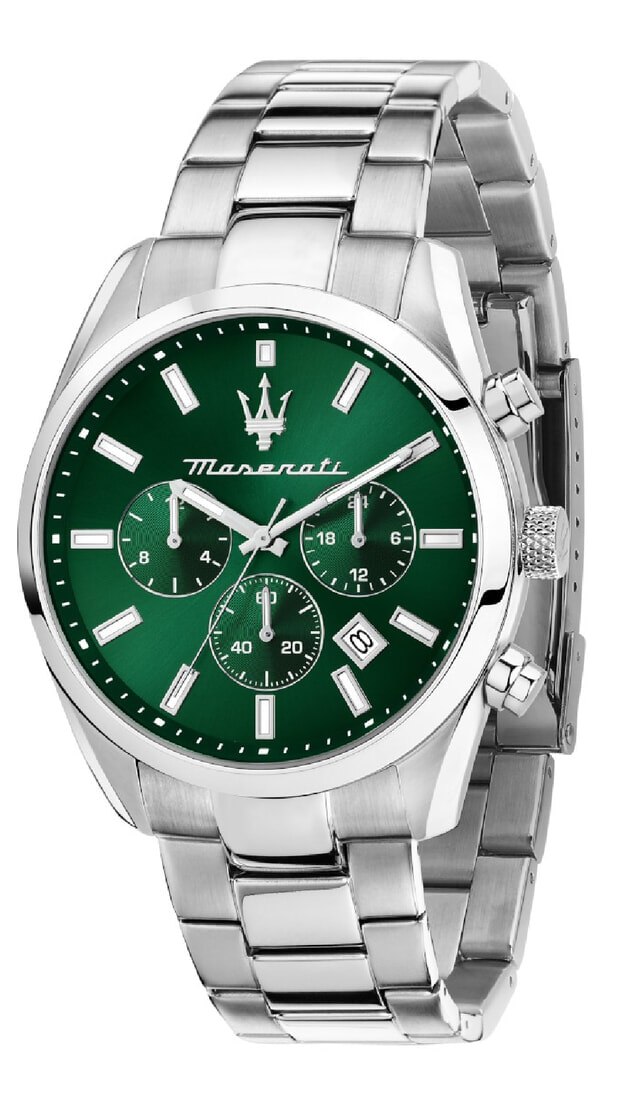 MASERATI Attrazione Μπαταρίας 43mm Πράσινο Καντράν