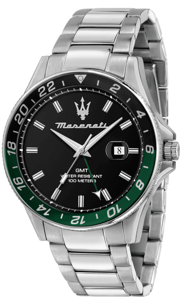 MASERATI Sfida GMT Μπαταρίας 44mm Μαύρο Καντράν