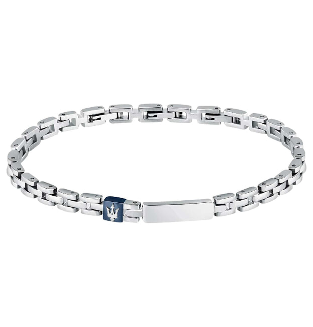 MASERATI Βραχιόλι από Ανοξείδωτο Ατσάλι με Μπλε Πέτρα