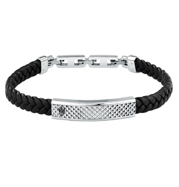 MASERATI Βραχιόλι Δερμάτινο με Λογότυπο Μαύρο