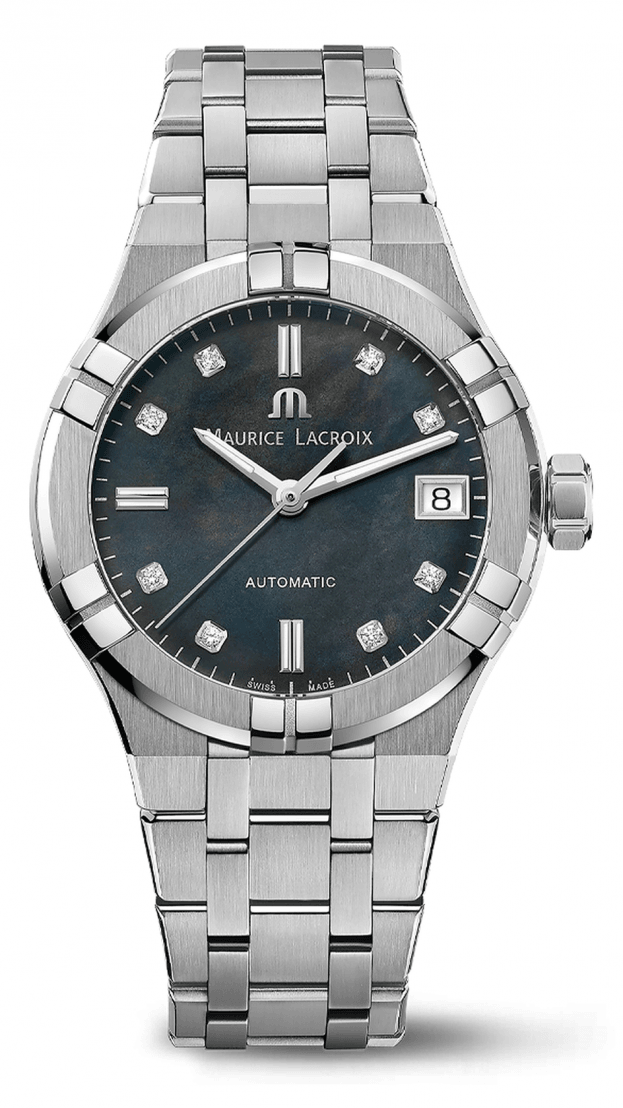 Maurice Lacroix AIKON Automatic 35mm Black Mother-of-Pearl Dial with diamonds