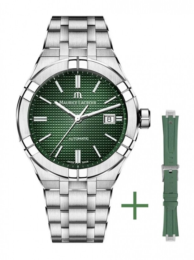 Maurice Lacroix AIKON Automatic 42mm Green dial Gents watch (set)