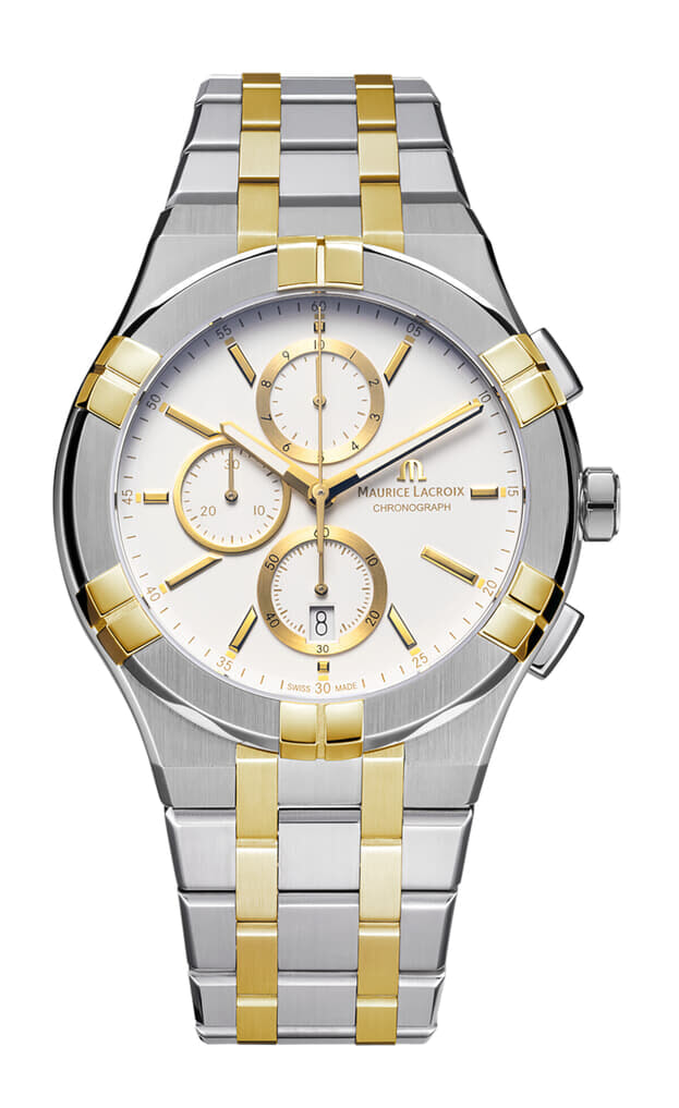 Maurice Lacroix AIKON Chronograph Duotone Quartz 42mm White Dial