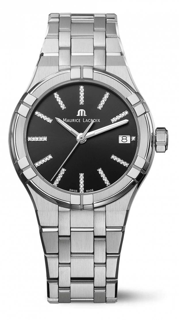 Maurice Lacroix AIKON Quartz 35mm black Dial with diamonds Ladies Watch