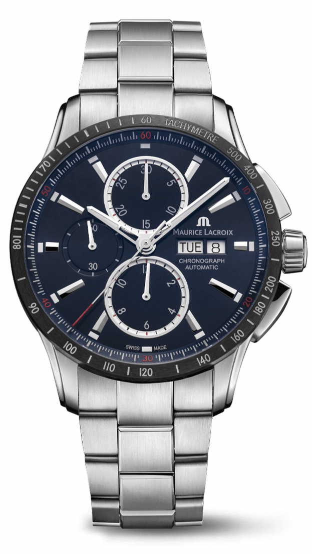 Maurice Lacroix PONTOS S Chronograph 43mm Automatic 43mm blue dial Gents watch (set)