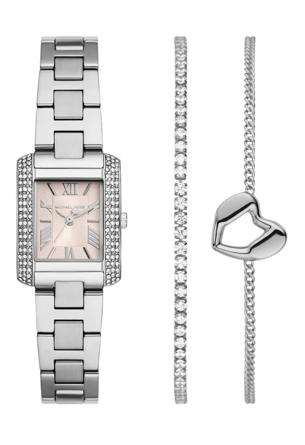 MICHAEL KORS Emery Set Μπαταρίας 22mm Ροζ Καντράν