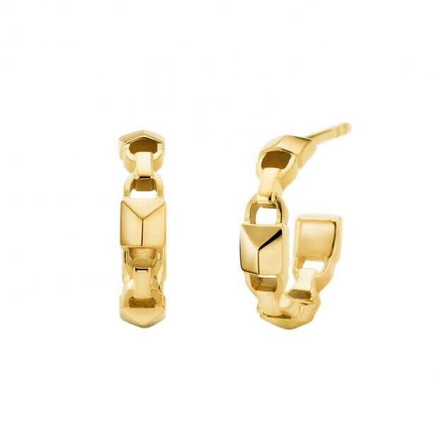MICHAEL KORS MERCER LINK Earrings Silver gold-plated K14