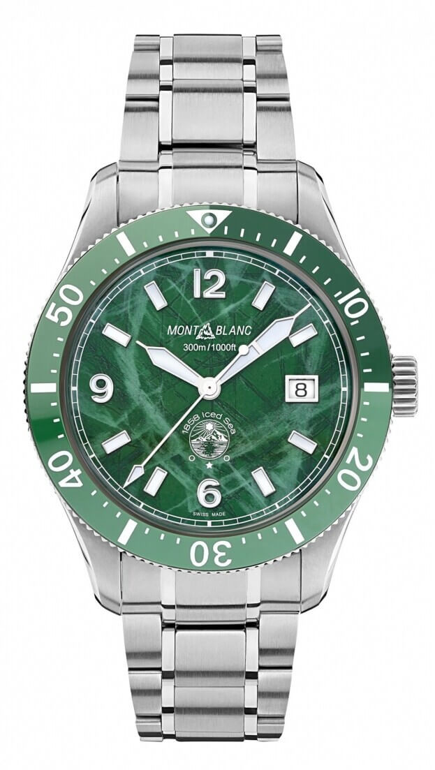 Montblanc 1858 Iced Sea Automatic Date 41 mm πράσινο Καντράν Ανδρικό Ρολόι