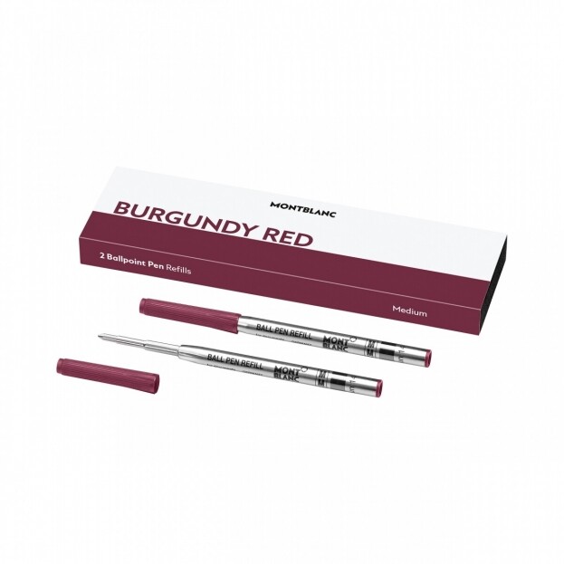 MontBlanc Ανταλλακτικά Μελάνια Ballpoint Burgundy Red (Medium, 2τμχ)