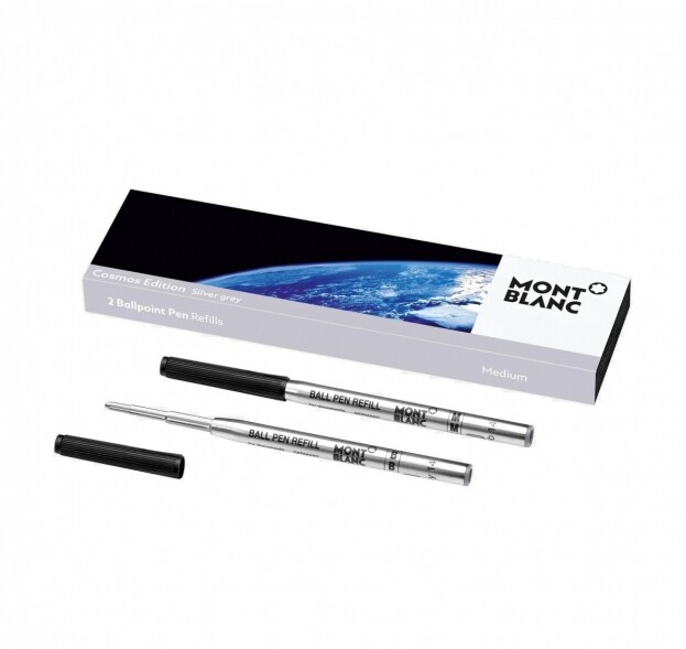 MontBlanc Ανταλλακτικά Μελάνια Ballpoint Exploration Silver Grey (Medium, 2τμχ)