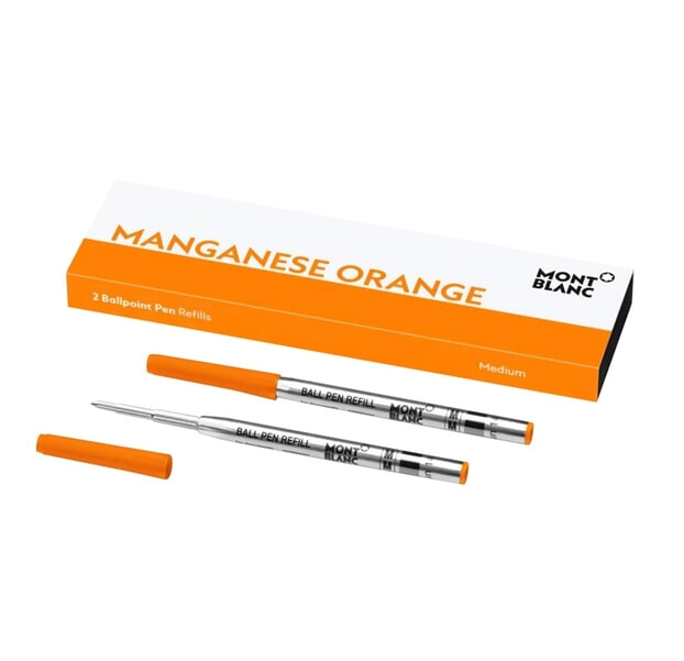 MontBlanc Ανταλλακτικά Μελάνια Ballpoint Manganese Orange (Medium, 2τμχ)