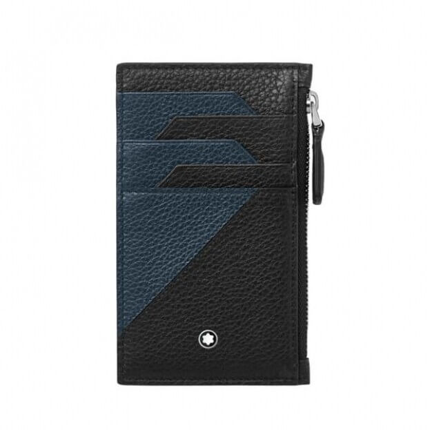 Montblanc Meisterstück Soft Grain Geometry Pocket 5cc with zip Black & Blue