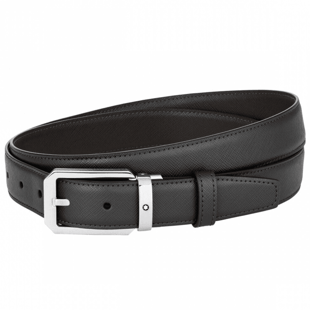 Montblanc Black/brown 30 mm reversible leather belt