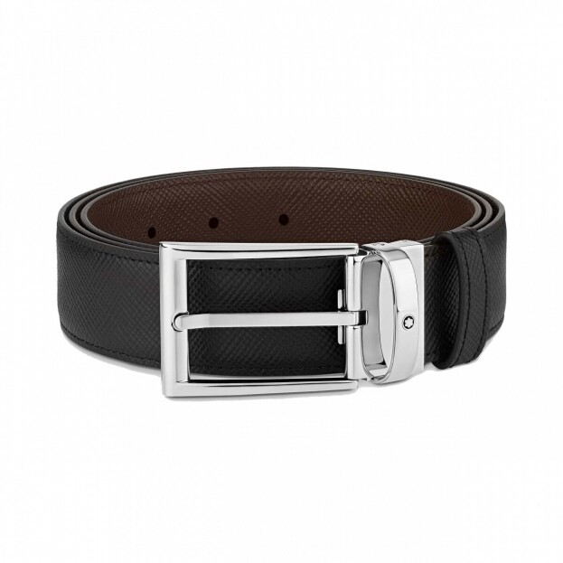 Montblanc Black/brown 35 mm reversible leather belt
