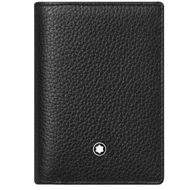 MONTBLANC Meisterstück Soft Grain Black Wallet Business Card Holder with Banknote Compartment