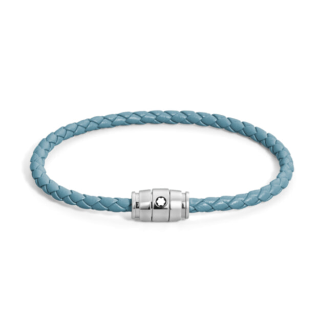 MONTBLANC Meisterstück Ατσάλινο Βραχιόλι Γαλάζιο Δέρμα