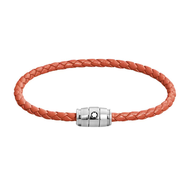 MONTBLANC Meisterstück Collection Steel 3 Ring Bracelet Cayenne Leather