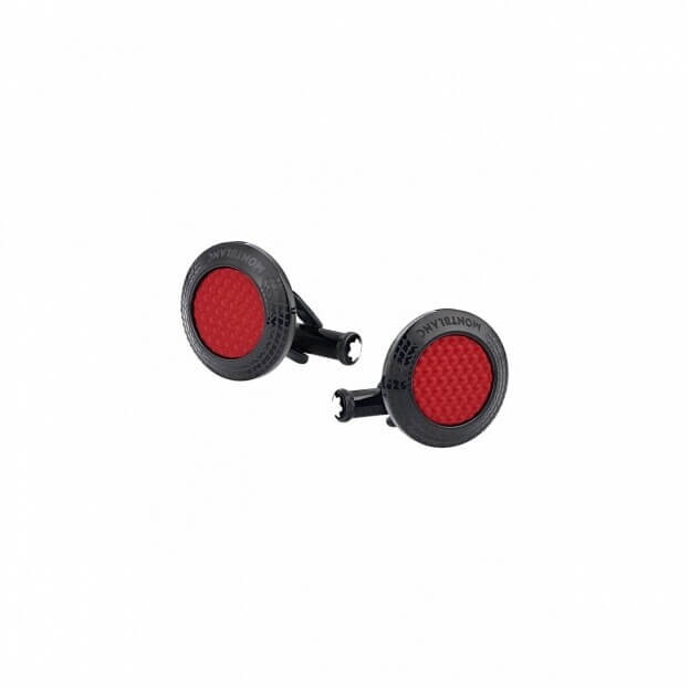 Montblanc Meisterstück Great Masters Pirelli Cufflinks in Steel with Red Lacquer