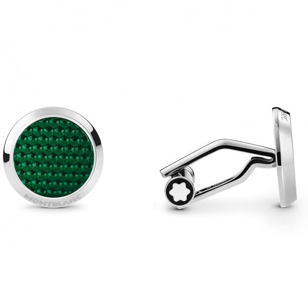 Montblanc Cufflinks Meisterstück in Steel Lacquer Green