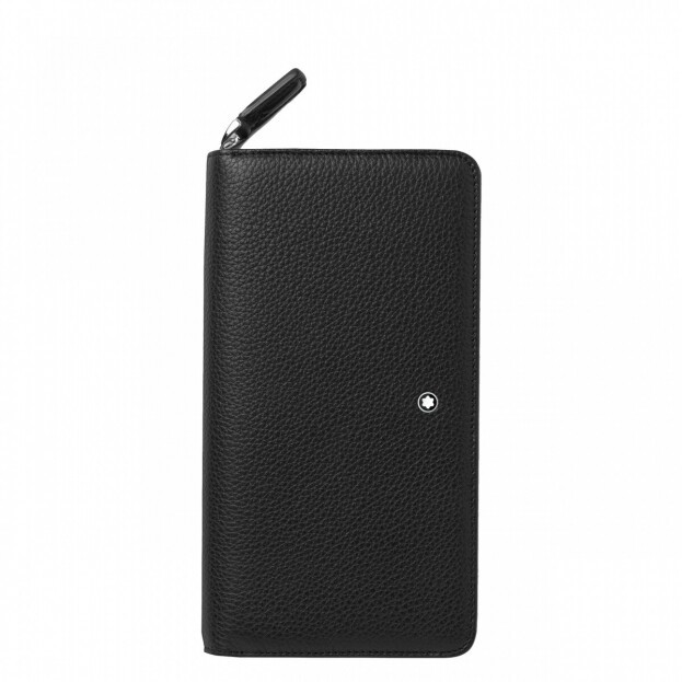 Montblanc Meisterstück Soft Grain Wallet 12cc Zip Around Μαύρο Δερμάτινο Πορτοφόλι με φερμουάρ