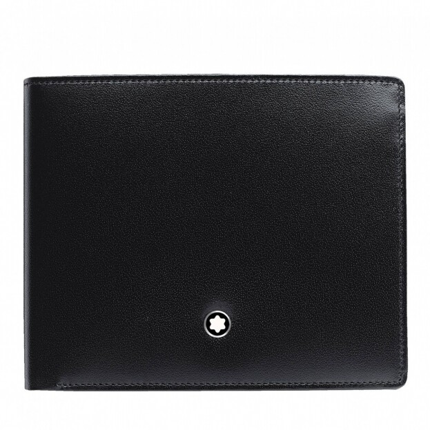 Montblanc Meisterstück Wallet 6cc with 2 View Pockets Πορτοφόλι Μαύρο Δερμάτινο