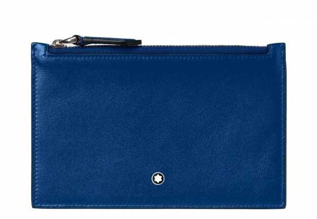 Montblanc Meisterstück zipped card holder Blue Leather