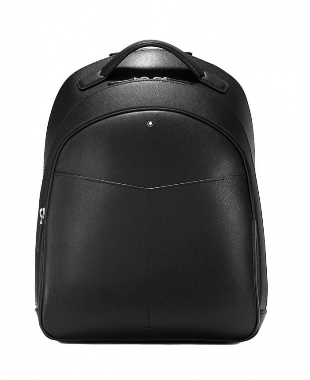 Montblanc Sartorial Backpack Medium Black 3 Compartments Μαύρο Δέρμα